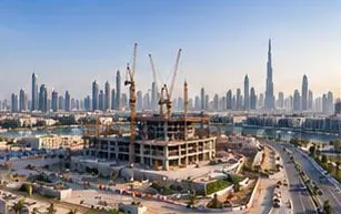 Time-lapse frame: substructure and cranes